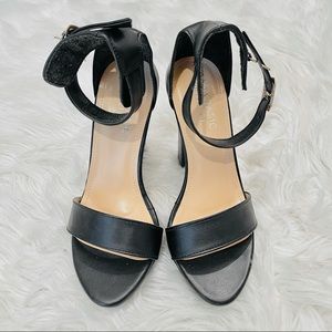 Zara basics black ankle strap platform heels